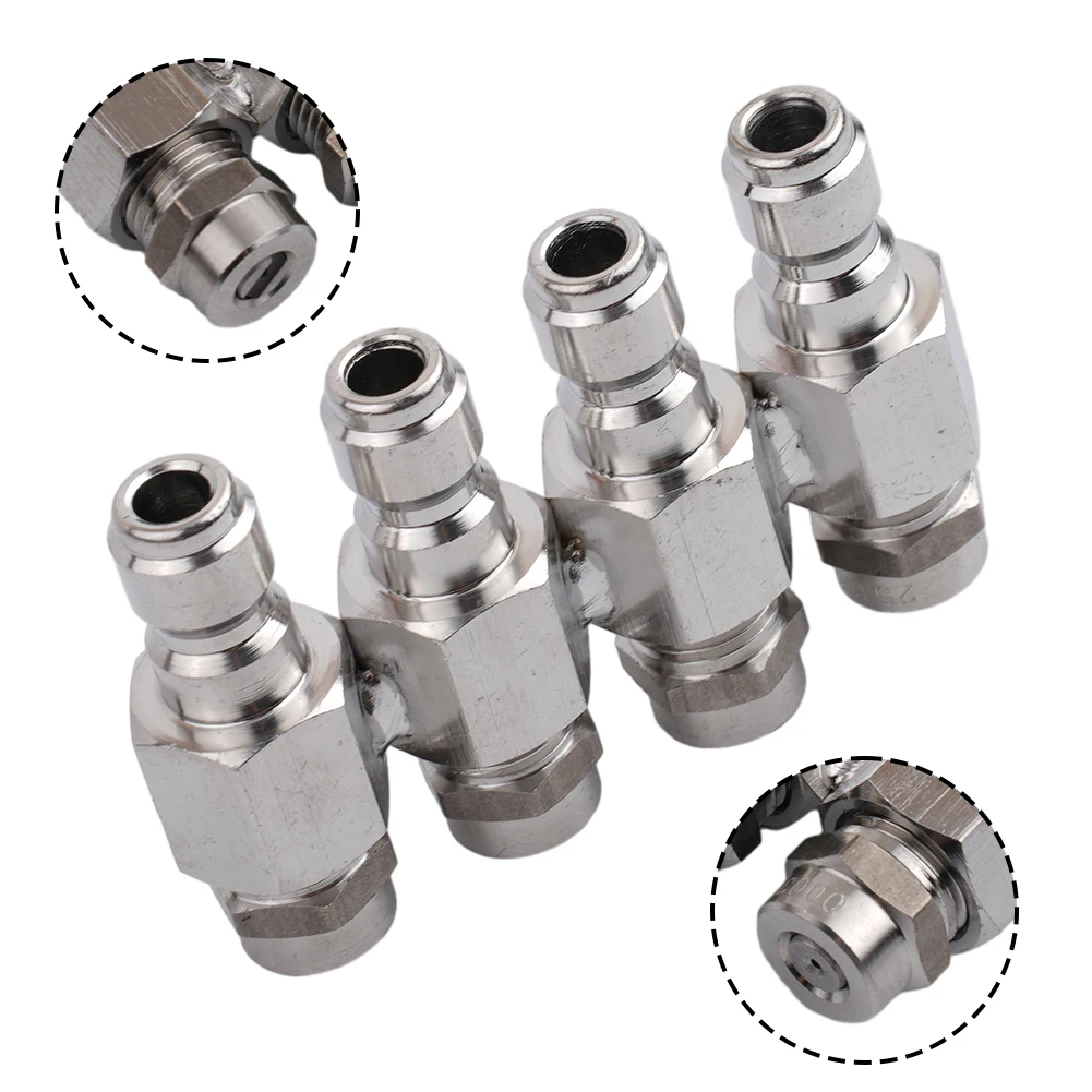 Premium Adjustable Stainless Steel Pressure Washer Nozzle Set 4 Way Tip Holder 14 Inch Quick Connect Soft Wash