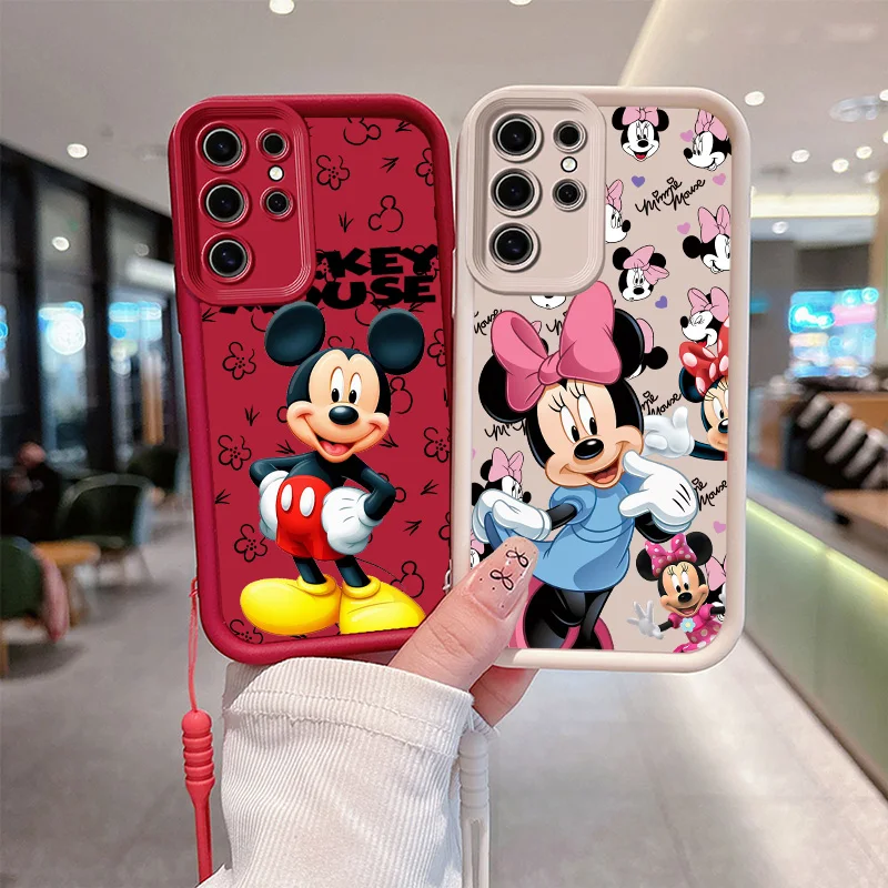 Mickey and Minne Eyes Ladder Rope Phone Case For Samsung A25 15 73 71 54 53 52 51 50 34 33 32 31 30 24 23 22 21 S Funda Soft