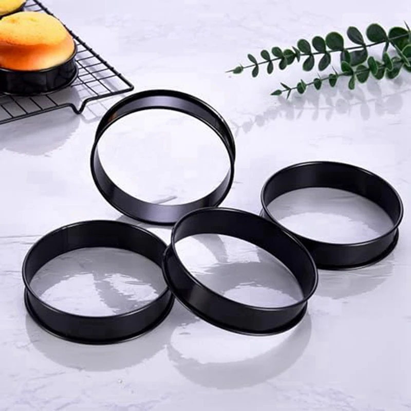 16Pack Crumpet Rings NONSTICK English Muffin Rings 4 Inch - Stainless Steel Double Rolled Tart Rings For Baking