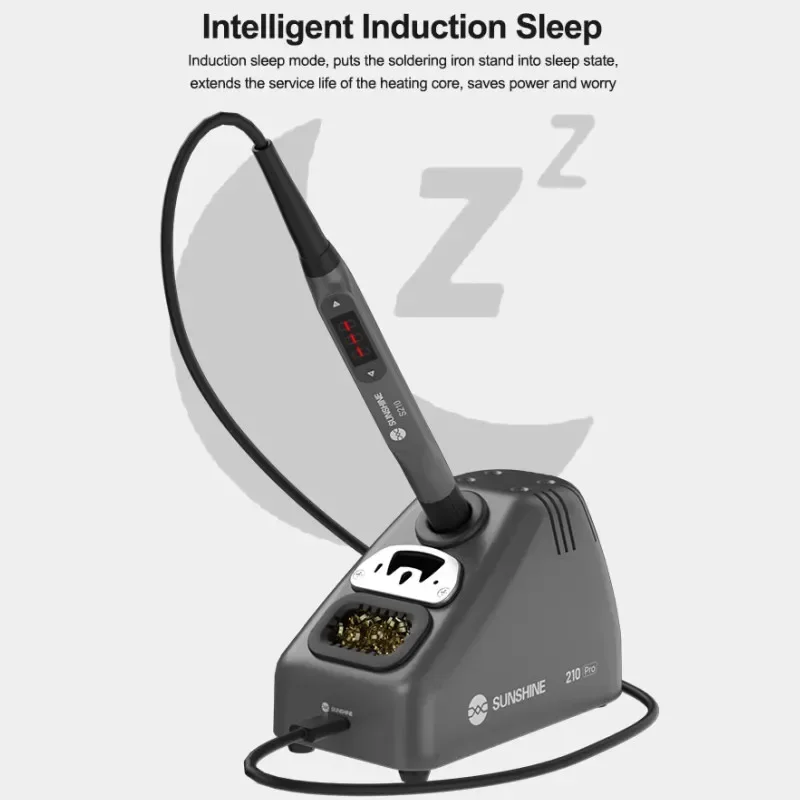 SUNSHINE S210 Pro Intelligent Welding Station LED LCD Display100-450℃ Free Temperature Control Quick Heating Soldering Iron