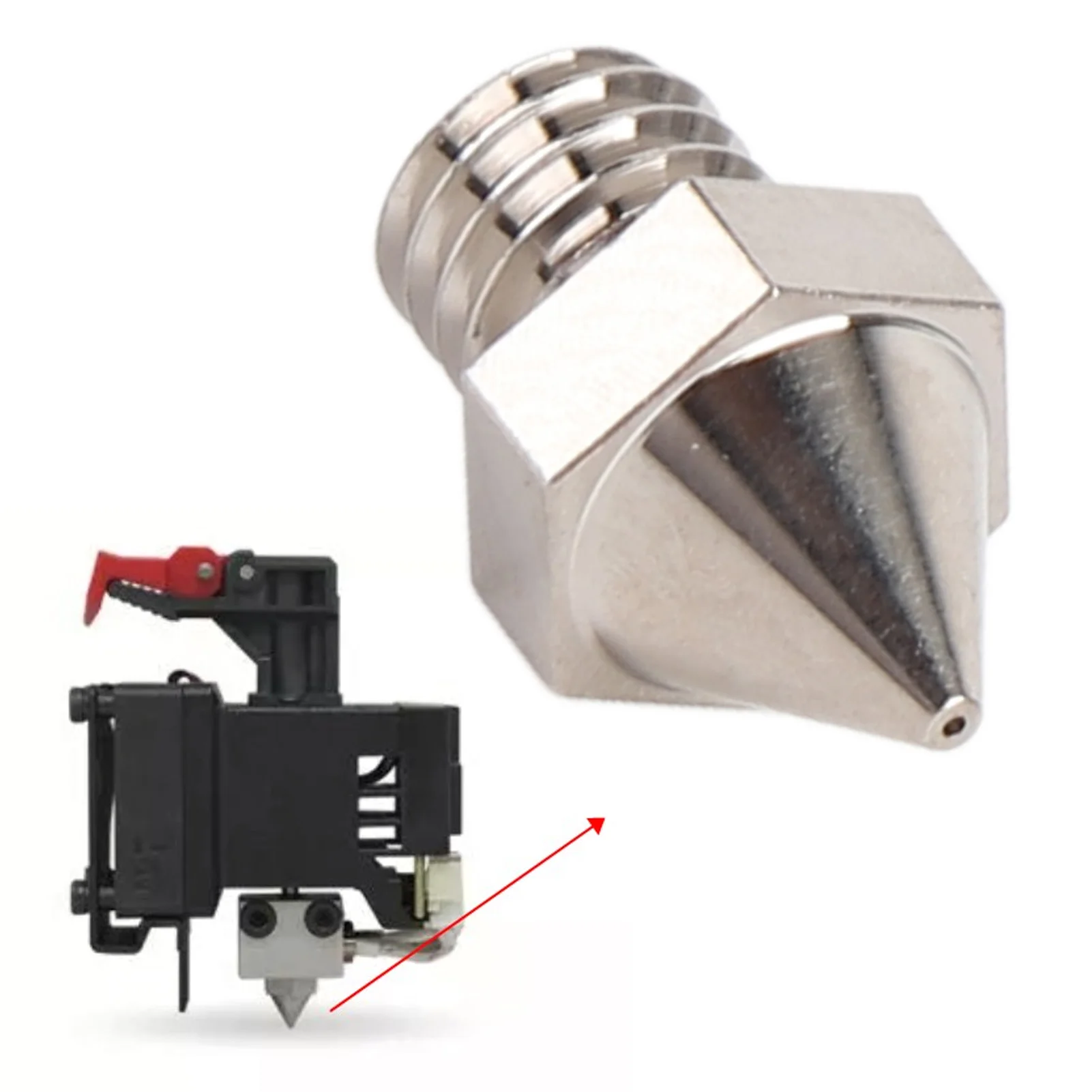 

3D Printer Nozzle Tip 0.4mm Hardened High Accuracy Alloy Hot End Replacement Parts for Raise3D N Pro2 Pro3 E2 Series