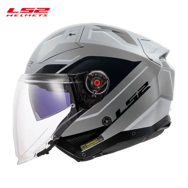 Casco Abierto LS2 OF603, Casco de Motocicleta 3/4, Casco para Motocicleta y Scooter, Certificado ECE 22.06, Ligero