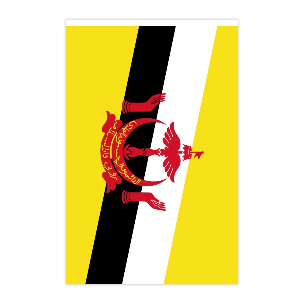 14x21CM Brunei character string flag with Digital polyester printing (20pcs/set)