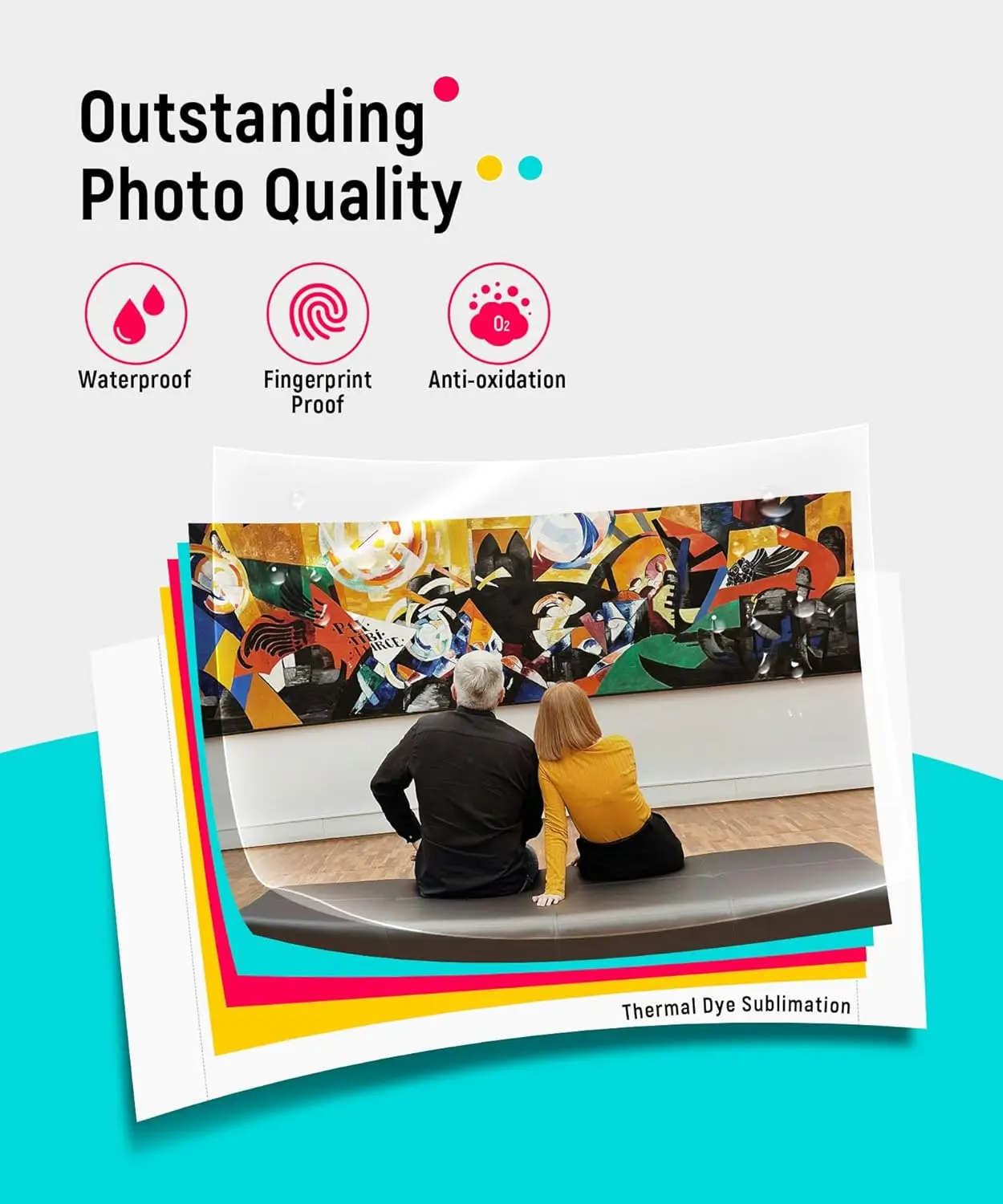 Portable 4x6" Photo Printer with 100 Sheets and 3 Cartridges, Full-Color Instant Prints, Thermal Dye Sublimation Technology, Wi-Fi Wireless Picture Printer for iPhone and Android Smartphones view 3