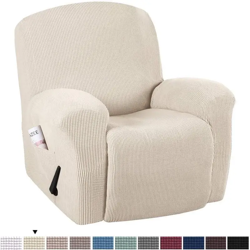 Stretch Furniture Cover Recliner Sofa Slipcover with Elastic Loops, Recliner Sofa Cover Non Slip Soft