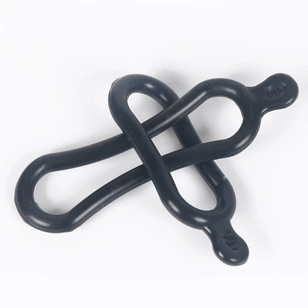 

2Pcs Bike Handlebar Front Light Holder Black 1 Longer 1 Shorter Elastic Tie Rope Torch Flashlight Bandages