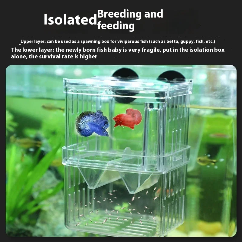 S/L/XL Aquarium Breeder Box Fish Breeding Isolation Box Fish Hatchery Acrylic Divider Shrimp Clownfish Aggressive Fish Injured