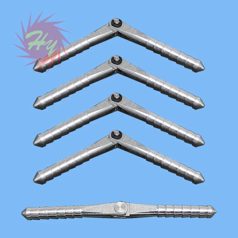 5-teiliger Metall-Nadelscharnier-Stick, gepolsterte und runde Scharniere, Stichstift für RC-Flugzeugmodell-Zubehör, Farbe Silber