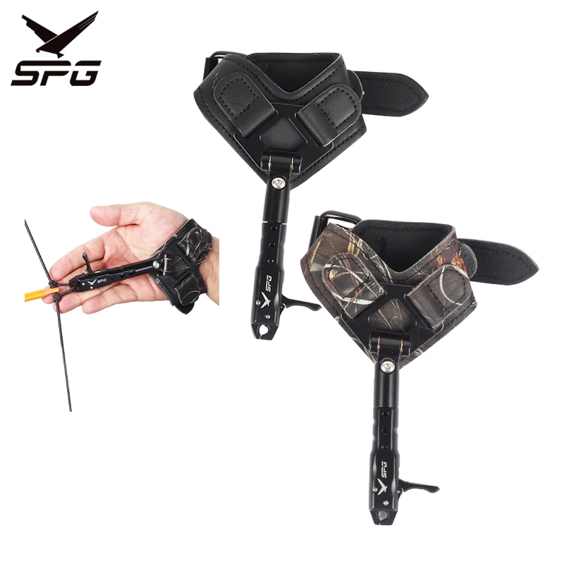 Bow Release Wrist Strap Archery Compound Recurve Bow Metal Leather 360 Degree Adjustable Trigger Aid Factory Outlet Accessories