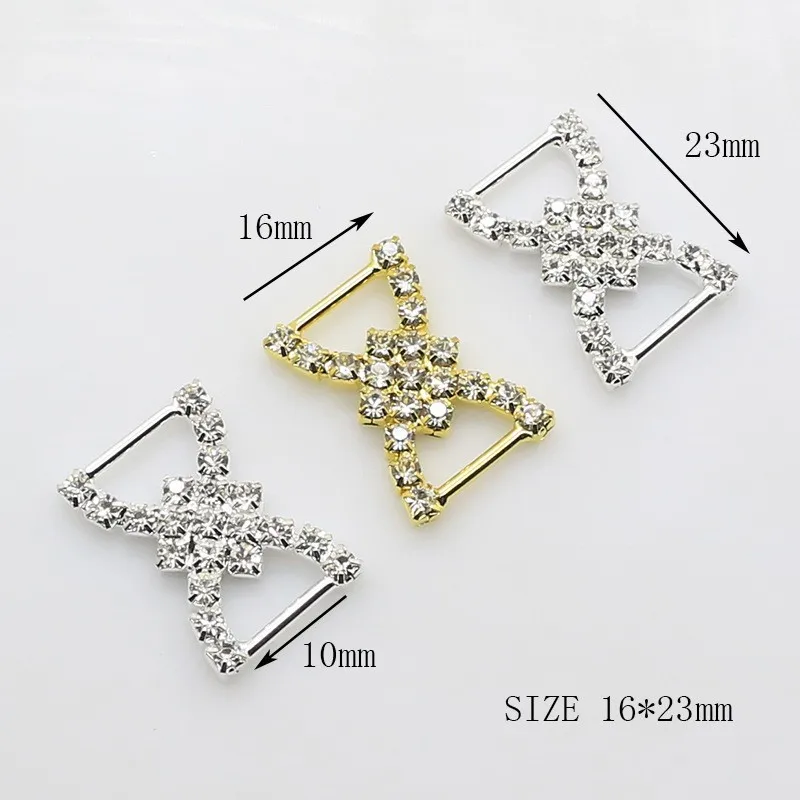 10 sztuk 16*23MM Metal Rhinestone pasma włosów akcesoria dekoracyjne Diy suknia ślubna pasek na prezent pudełko dekoracyjne akcesoria