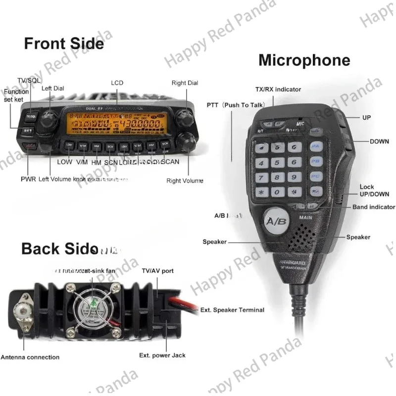 AnyTone Dual Band Mobile Transceiver VHF/UHF Transmitter Vehicle Radio AT-5888UV