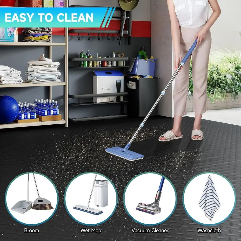 حصيرة أرضية جراج 8 × 25 قدمًا، لوحة ماسية سميكة من مادة PVC، لفة أرضية للسيارة تحت السيارة، سجاد مواقف السيارات في المرآب لـ Com