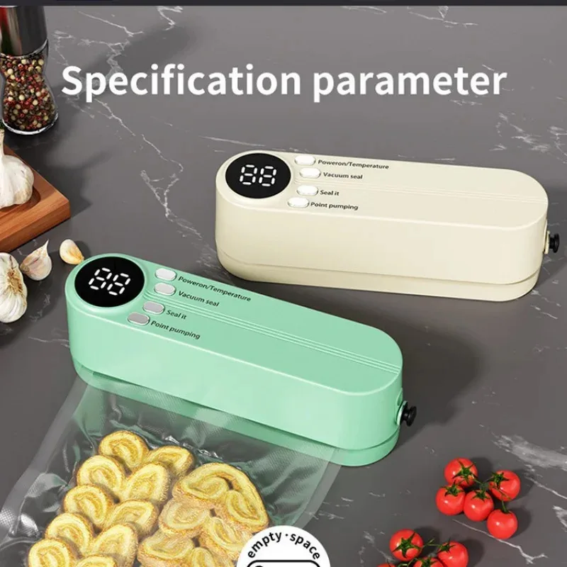 

Зарядная мини-беспроводная полностью автоматическая вакуумная упаковочная машина, бытовая небольшая портативная машина для запечатывания пластика для пищевых продуктов