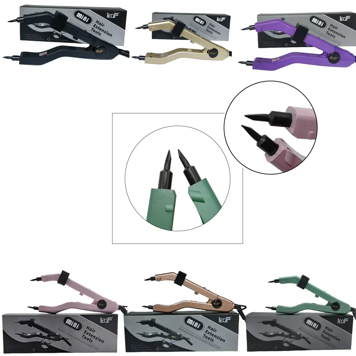 Sharp tip JR609 Best Quality  Heat Hair Connector Temperature Controllable Heat Iron Hair Extension Tools Kit