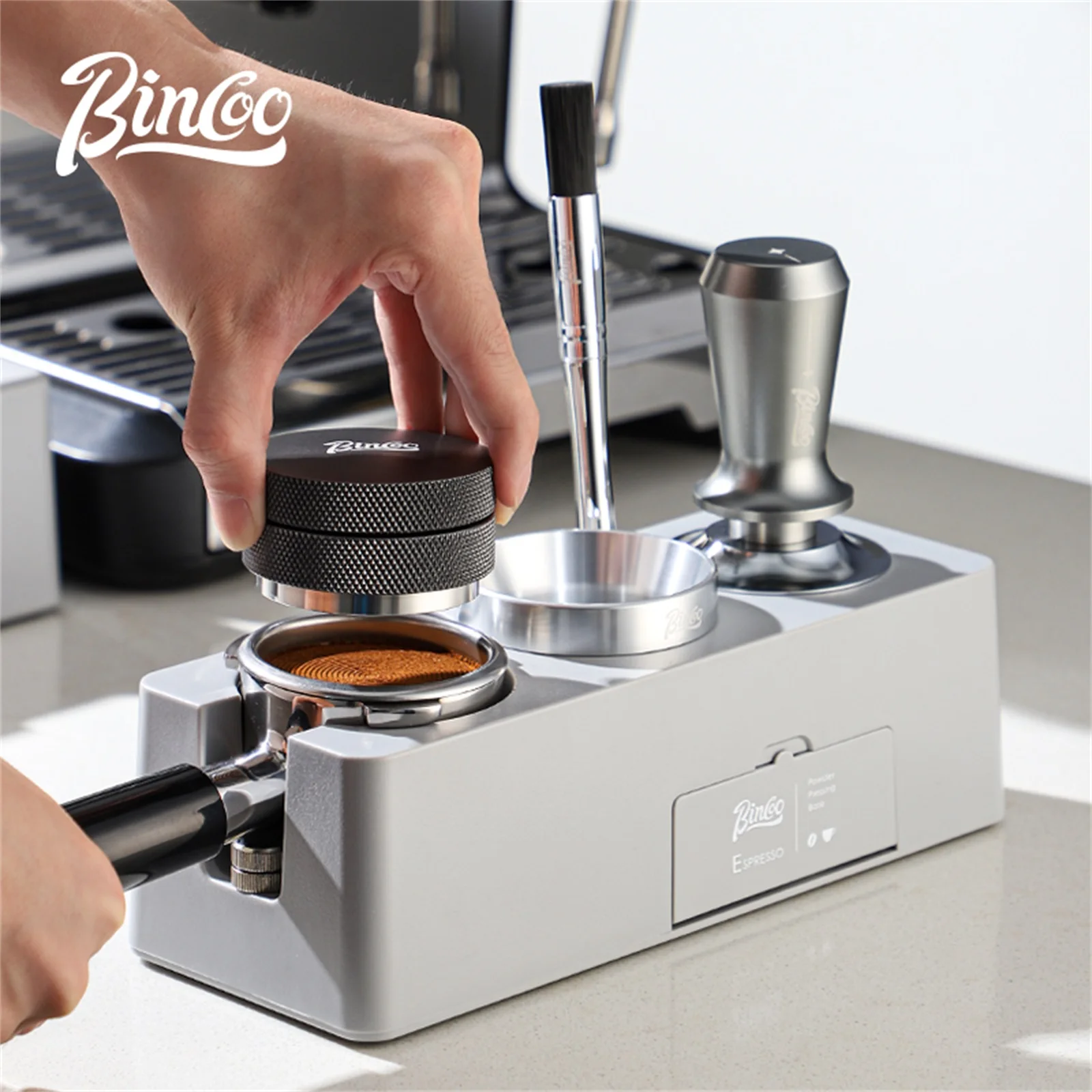 

Bincoo Espresso Tamping Station, Espresso Organizer Station Fit for 51/54/58mm Espresso Accessories, Plastic Espresso Station