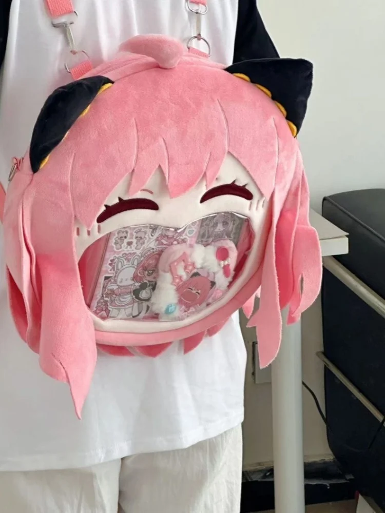 

Плюшевый рюкзак Anya из аниме Spy×Family, милый мультяшный рюкзак большой вместимости, сумка на плечо для путешествий и хранения, подарок для детей