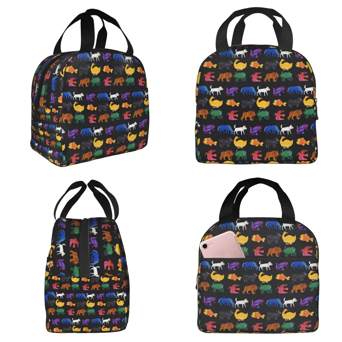 Eric Carle Animals Insulated Lunch Bag for Women Office Cooler Thermal Food Box Tote Portable Lunch Boxes Container