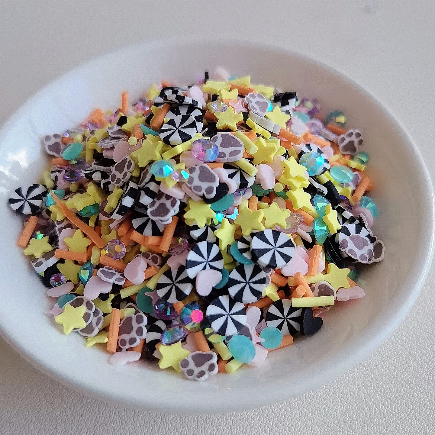 Yellow Star Paw Candy Slice Polymer Clay Sprinkles for Crafts Making Halloween Nail Arts Decoration DIY Scrapbooking For Phone D