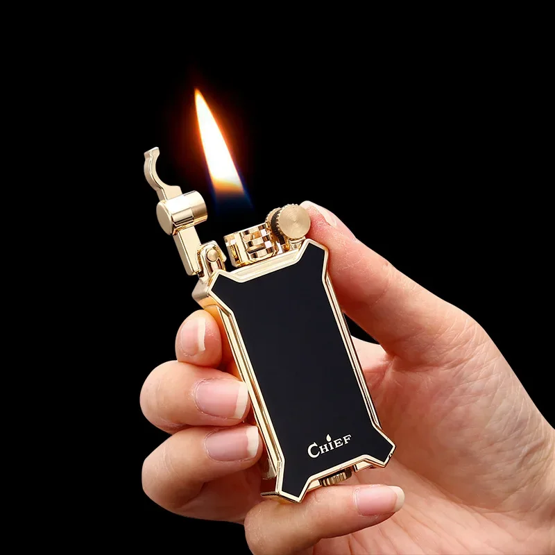 CHIEF-Resin Craft Kerosene Lighter, Open Flame, Old-fashioned, Grinding Wheel, High-End, Men\'s Gift, Smoking, Metal, New