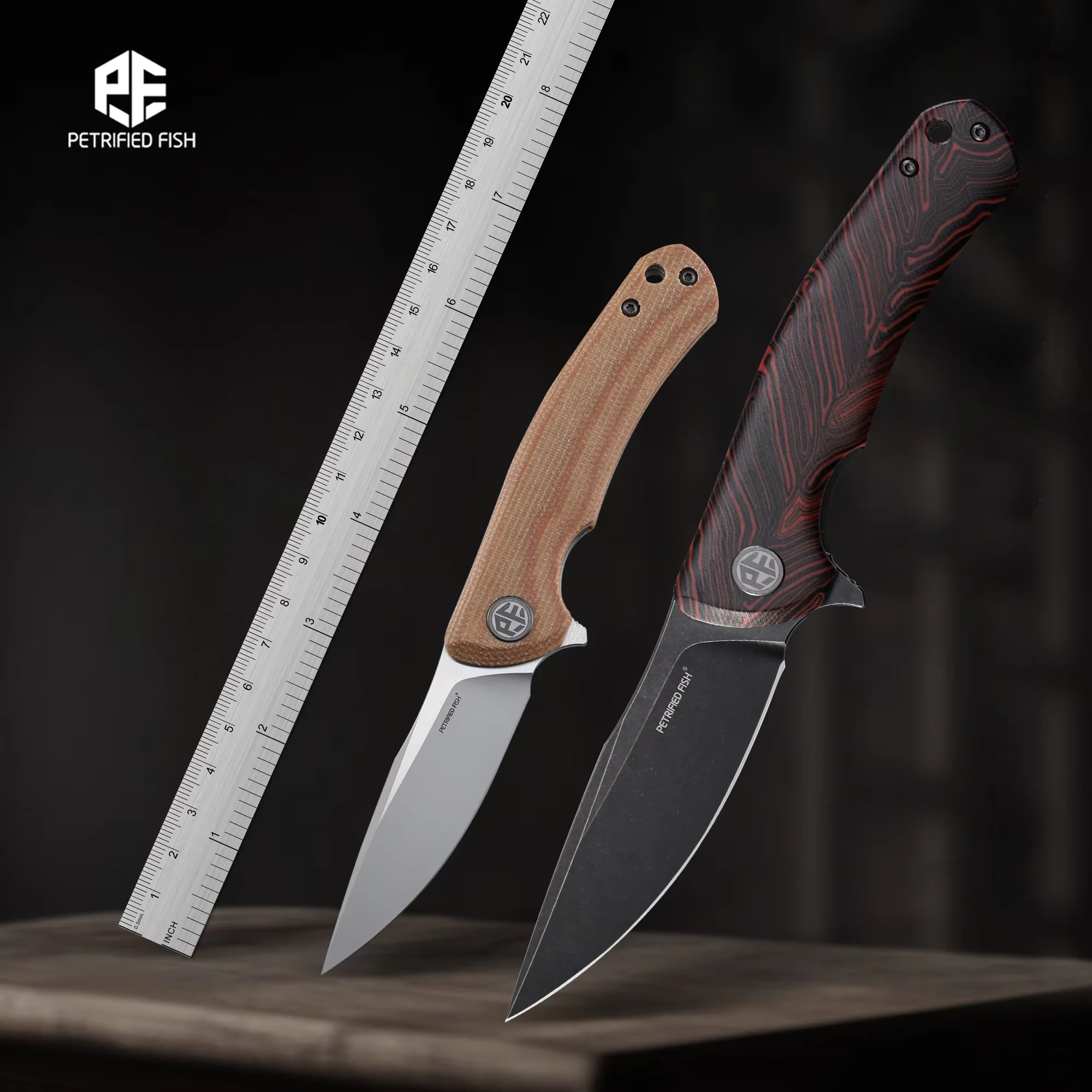 Petrified Fish PF949 Folding Knife K110 Steel G10 Handle Professional Camping EDC Hunting Pocketkives Outdoor Fish Hand Tool