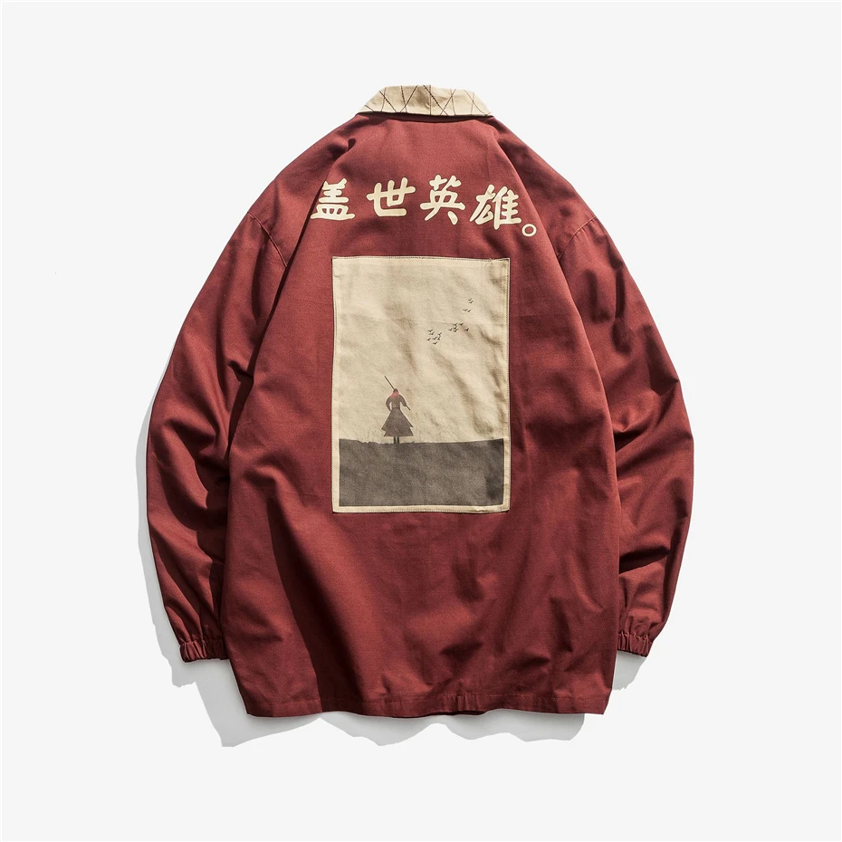 Japanese Style Harajuku Jacket Men Fashion Patchwork Jackets Coats Male Vintage Button Jacket