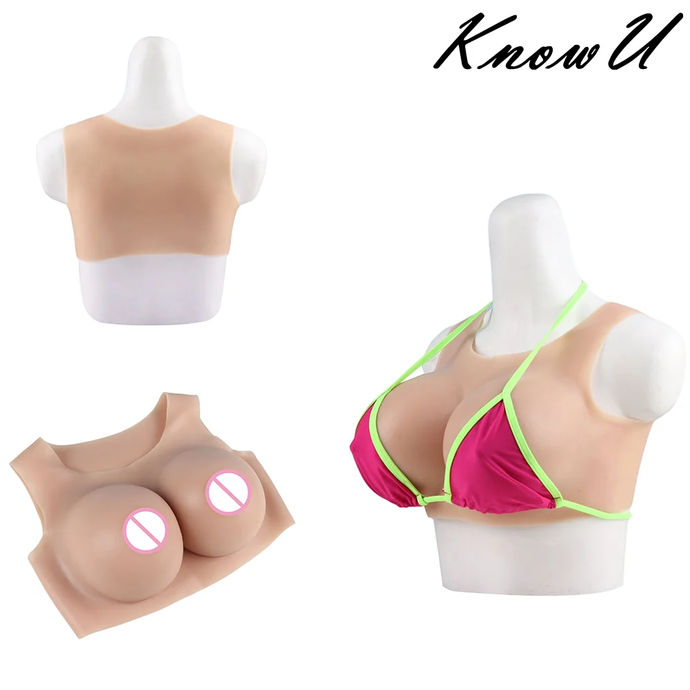 KnowU Cup G New Simulation Chest Round Neck For Crossdresser Silicone Tits False Breasts Forms For Transgender