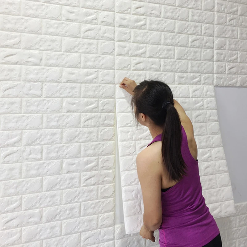 3D Wallpaper Board Adhesive Foam Grey Brick 70cm x1m For Bedroom Living Room Waterproof Wall Sticker Room decoration