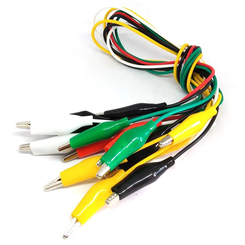 1Set / 10PCS Alligator Clips Electrical DIY Test Leads Alligator Double-ended Crocodile Clips Roach Clip Test Jumper Wire 46CM