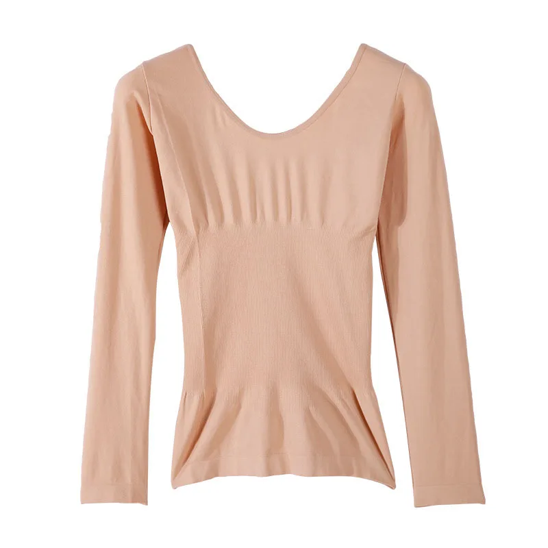 Woman Thermal Underwear Slim Winter Warm Tops Long Sleeves O Neck Clothes Stretch Seamless Comfortable T Shirts