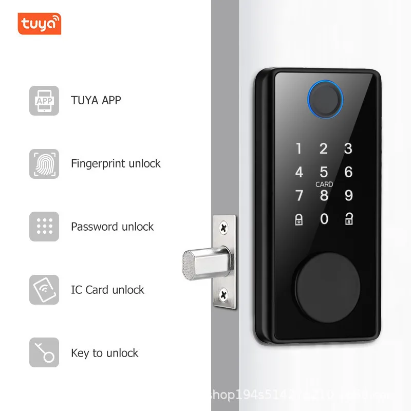 Tuya Bluetooth Mobile Unlock Fingerprint Smart Door Lock Magnetic Password Temporary Keyless Entry Electric Lock Support Gateway