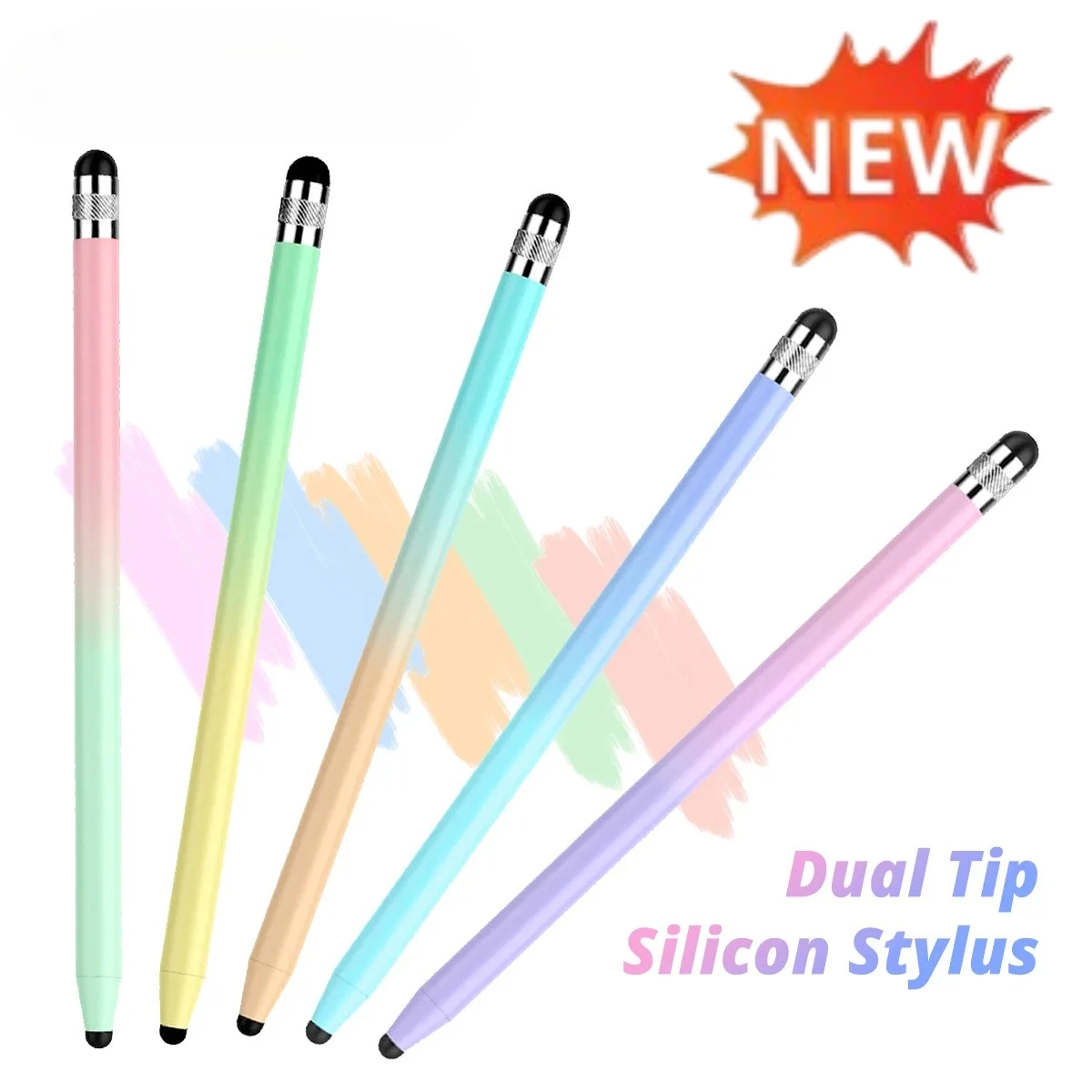 Stylos capacitifs universels à double pointe en caoutchouc et fibre, 1 à 10 unités, stylo tactile haute précision pour tablette