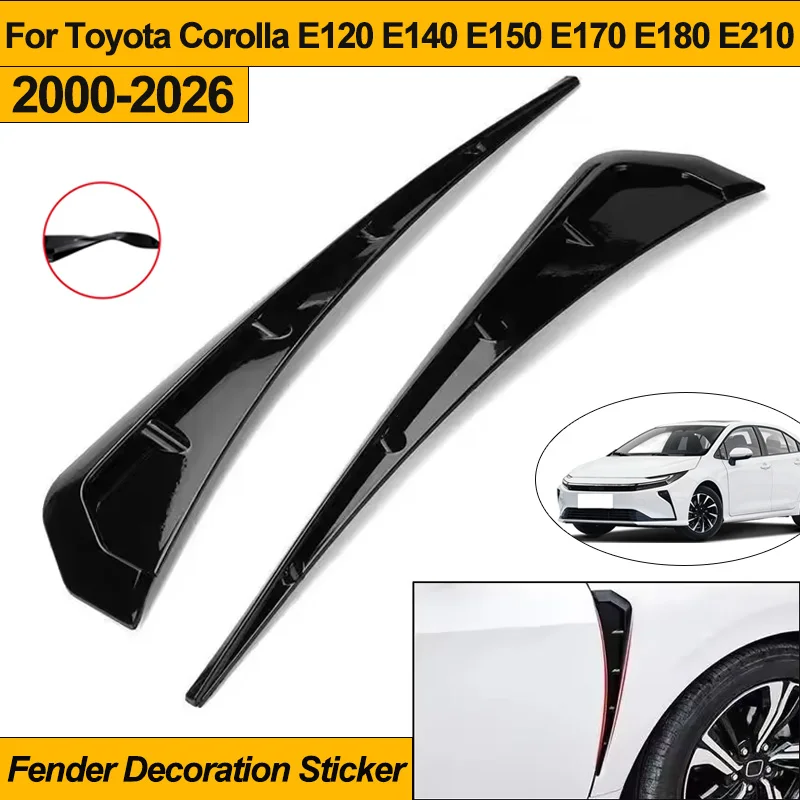 For Toyota Corolla E120 E140 E150 E170 E180 2000-2026 2Pcs Side Fender Spoiler Wind Knife Side Gills Air Vent Decor Stickers
