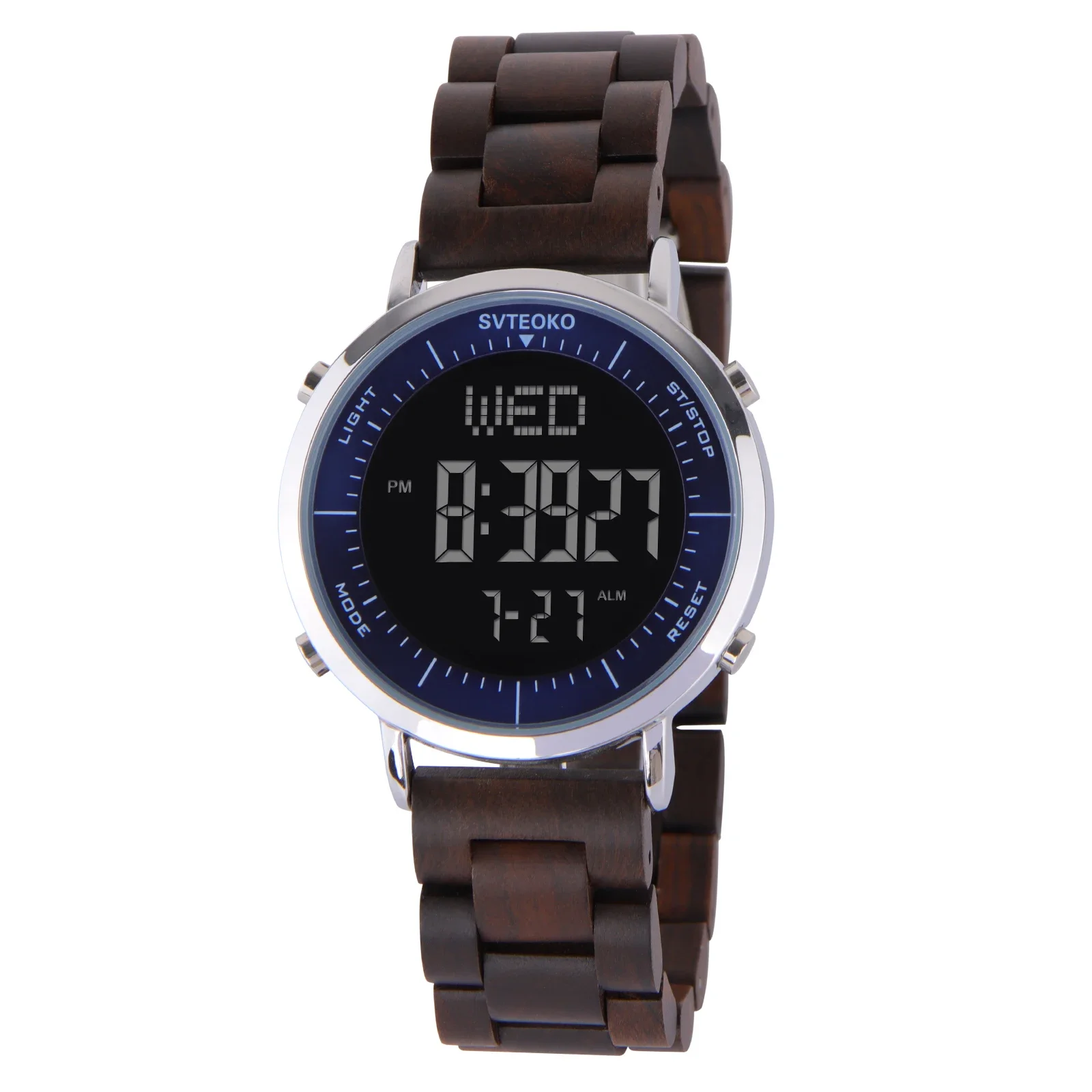 Kitykiss Couples Waterproof Electronic Watch  Alarm Clock Naturalism Glow-in-the-dark Calendar Lovers Electronic Wood Watch Gift