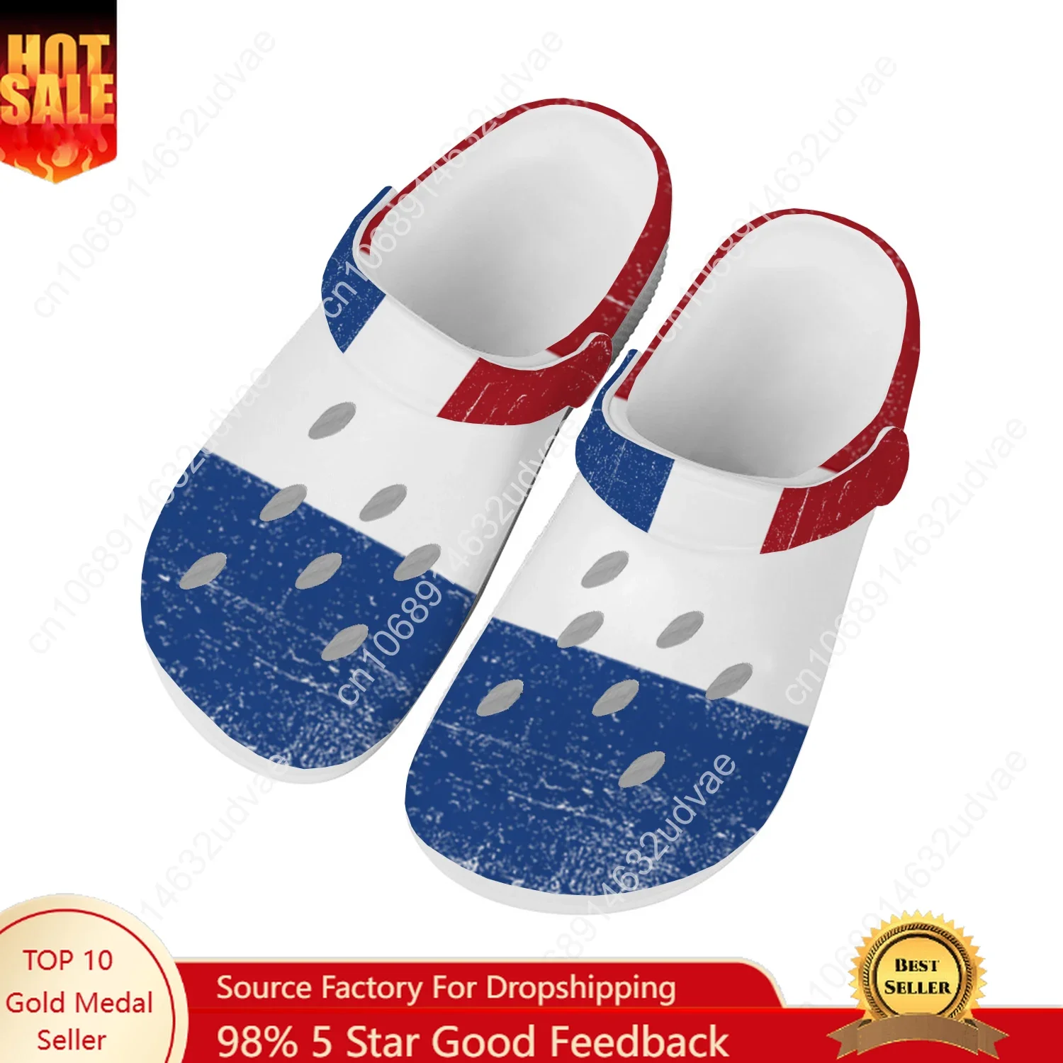 

Netherlands National Flag Water Shoes Men Women Non-slip Home Garden Clogs Customizd Sandals Beach Breathable Hole Slippers