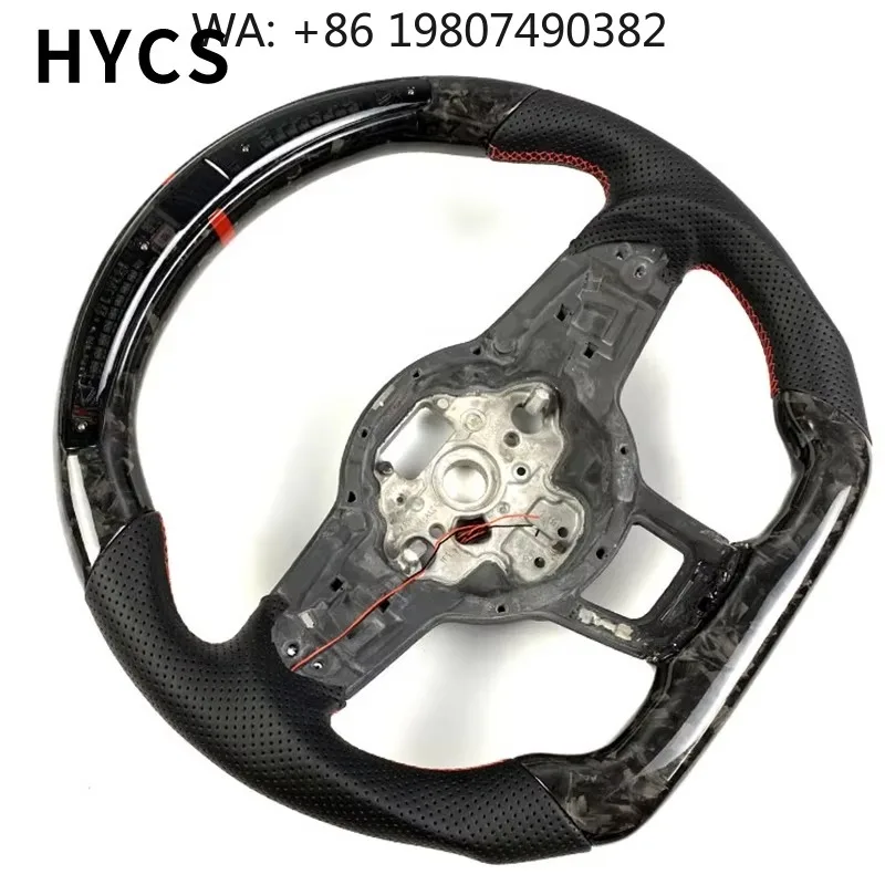 

Leather Carbon Fiber Steering Wheel, Luxury Sedan Fit, Premium Automotive Interior Refit Accessories