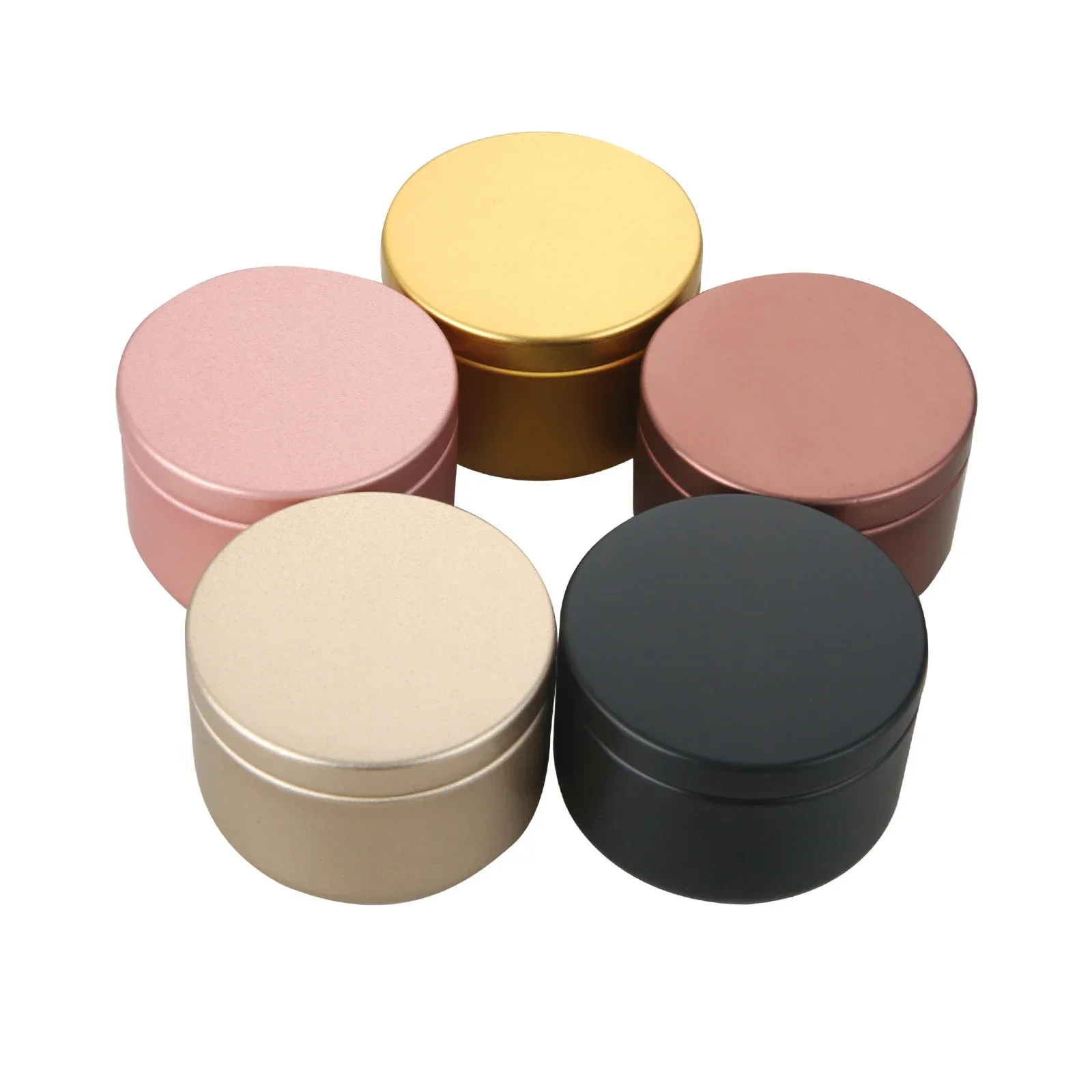 5pcs Tea Cans 50ml Candle Tins Stash Jars with Lid Sealed Bottle Cosmetic Container Spice Storage Organizer Jewelry Candle Case