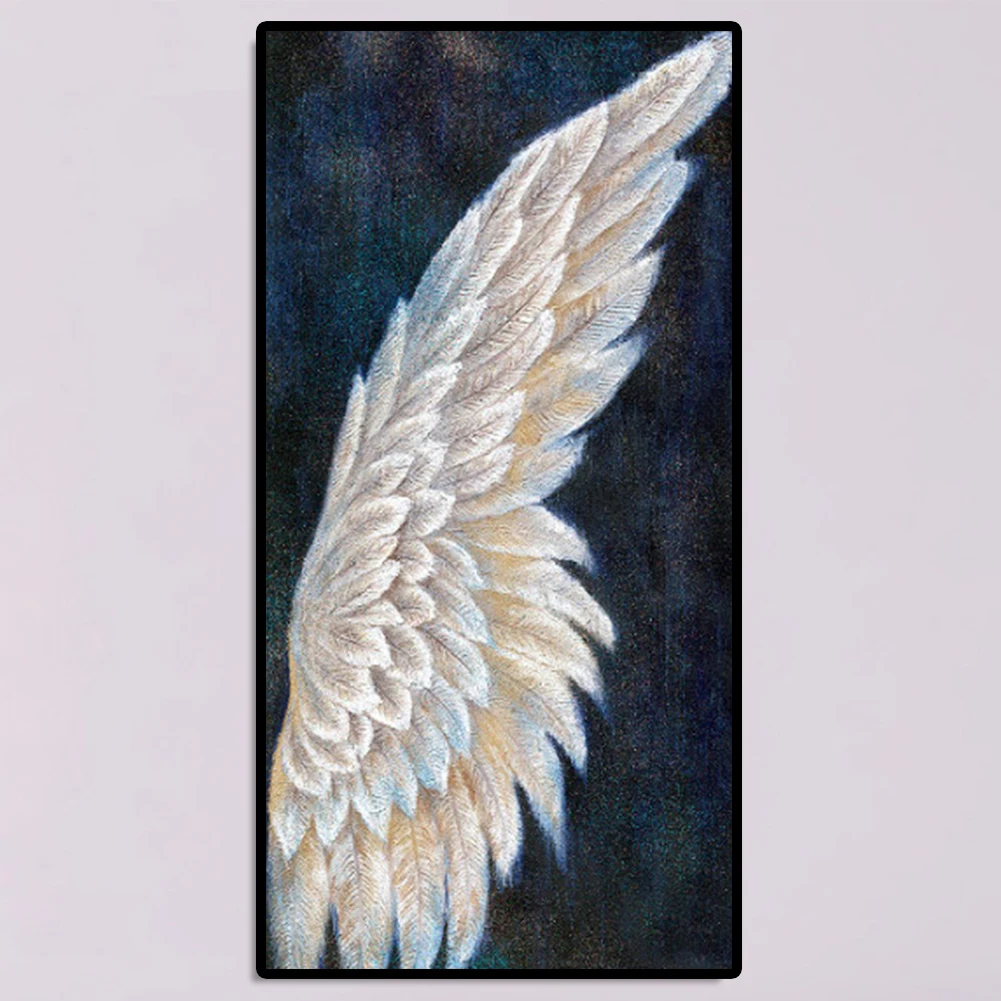 

DIY Diamond Painting Full Square Drill White Angel Wings Rhinestone Modern Craft