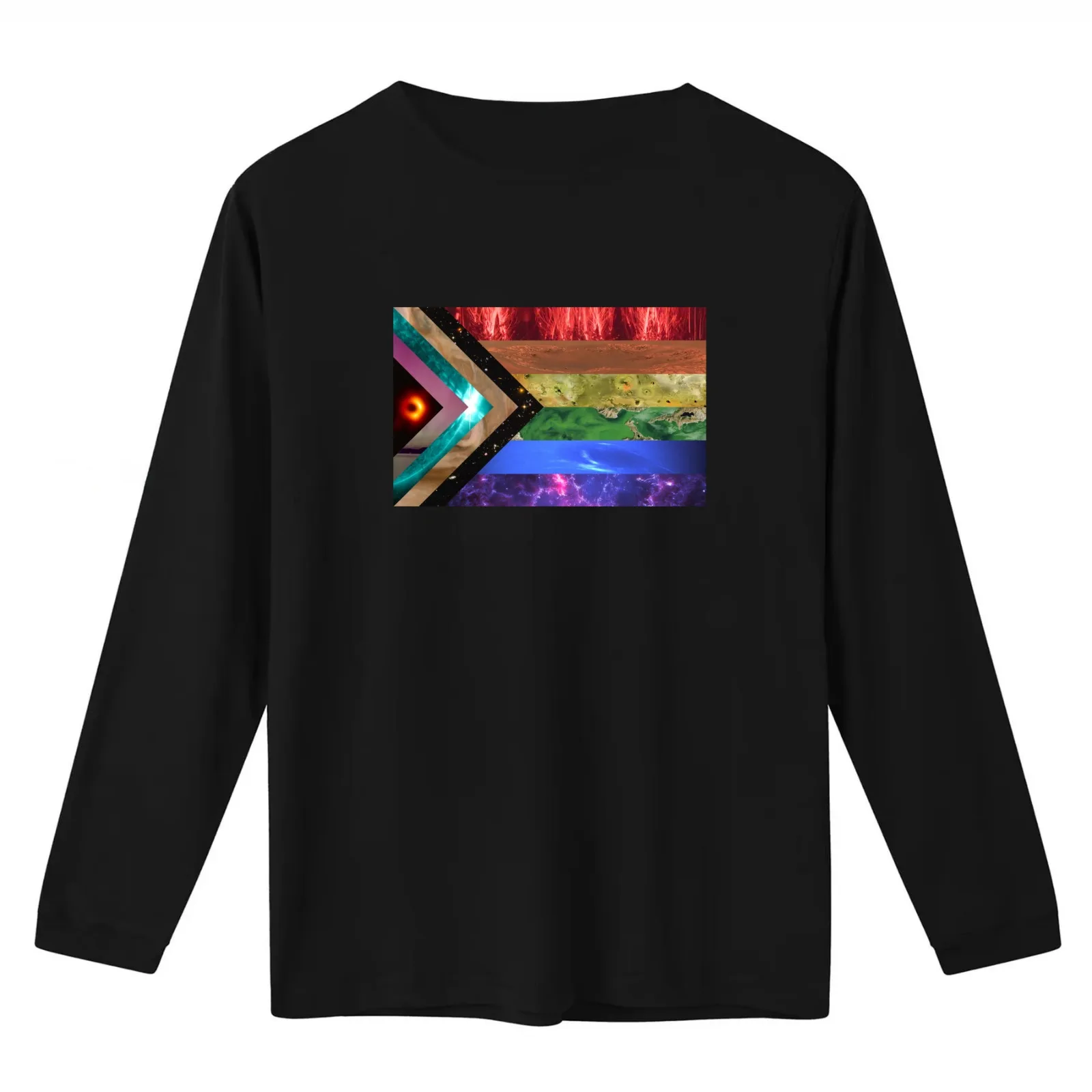 Space Inclusive Progress Pride T-Shirt Summer Casual Cotton Tee Oversized Streetwear Tops Vintage Graphic Print 100% Cotton