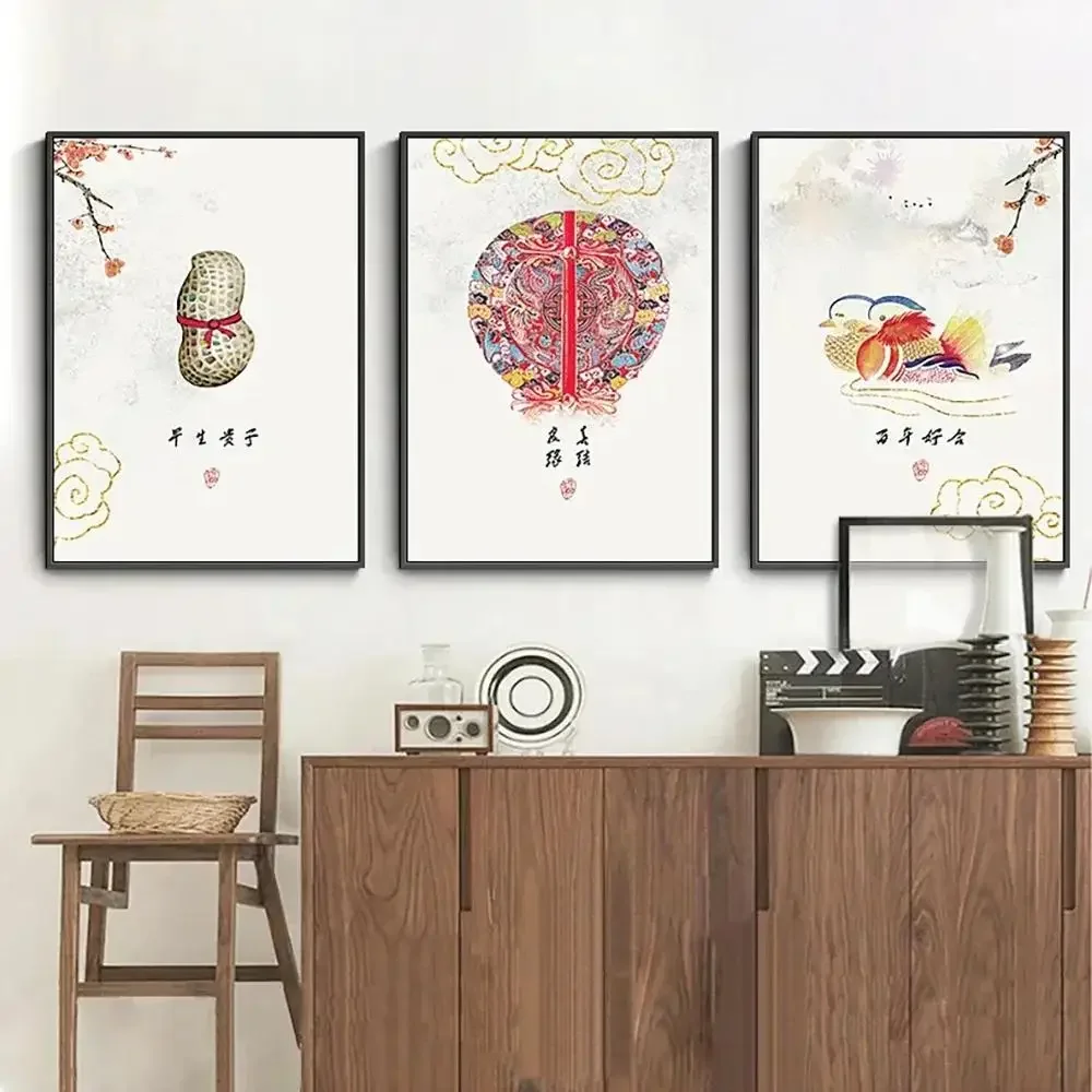 Klassische Retro-Wandkunst im traditionellen chinesischen Stil, HD-Leinwanddruck, Poster für Wohnzimmer, Schlafzimmer, Arbeitszimmer, elegante Heimdekoration, Accen