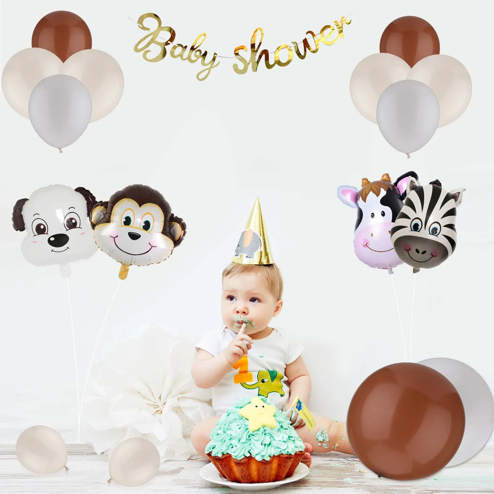 123pcs Set For Christening & Baptism Heart Ballons Decorations Congratulations Banner Heart Shape Balloons Latex Party Balloons