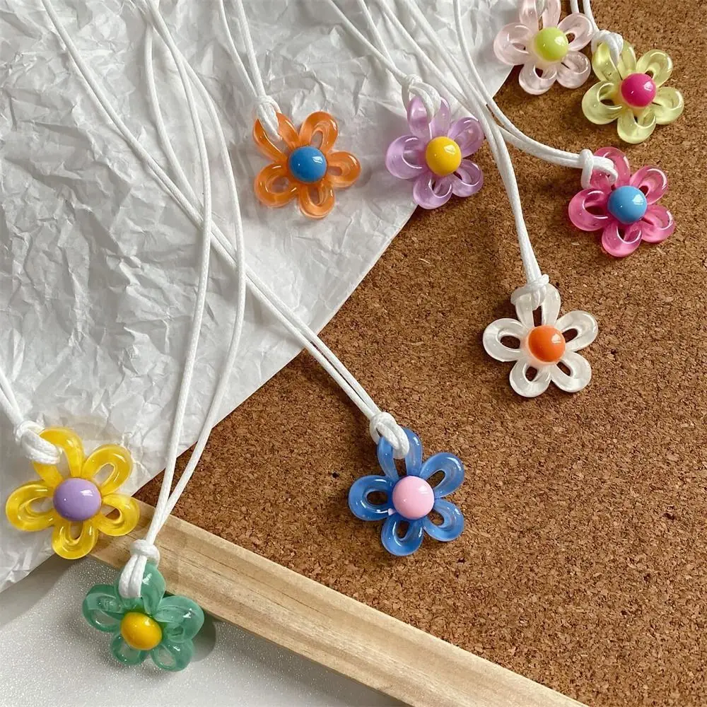 Retro Pastoral Style Floral All-match Color Contrast INS Jewelry Collar Chain Women Girls