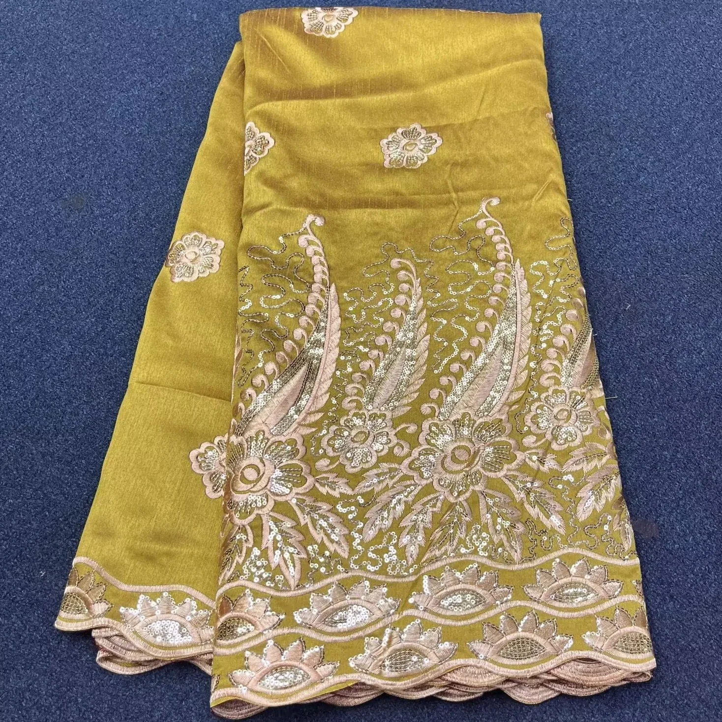 

5 ярдов, популярная французская кружевная ткань из органзы с блестками, африканский тюль, шнур Джорджа, кружевная сетка, вышитая ткань для свадебной вечеринки 14L57301