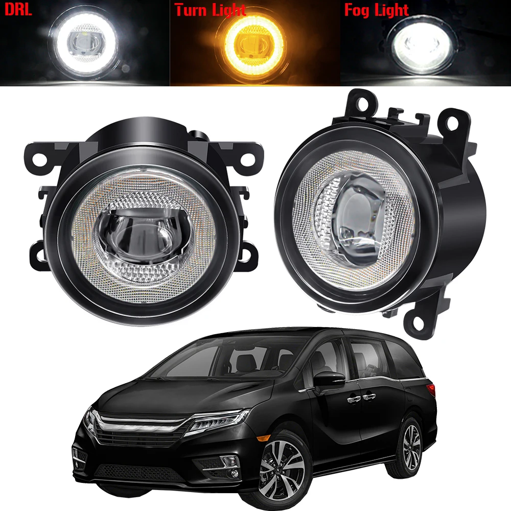 

3in1 Car LED Fog Light For Honda Odyssey 2018-2022 30W 8000LM Angel Eye Fog Turn Signal Daytime Running Lamp DRL H11 12V