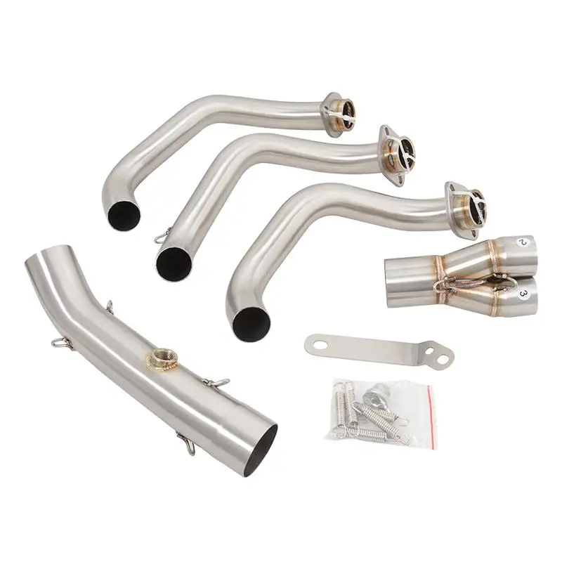 Slip On For Yamaha MT09 2014-2020 FZ09 2015-2020 Motorcycles Exhaust Header Pipe Muffler Front Mid Tube Stainless Steel