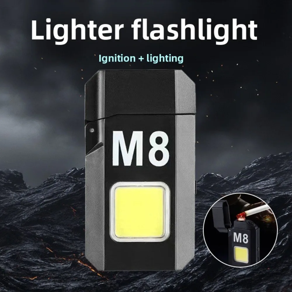 Mini Portable Electric Heating Wire Windproof Lighter - Super Bright Rechargeable Flashlight with Long Battery Life for Outdoor