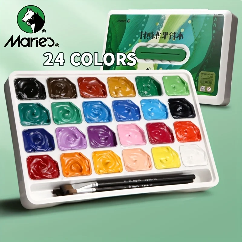 

Marie's Gouache Paint Set Jelly Cup 24 Colors 30ml/Cup with Portable Case,,Rich Pigment for Canvas,Painting,Watercolor Papers