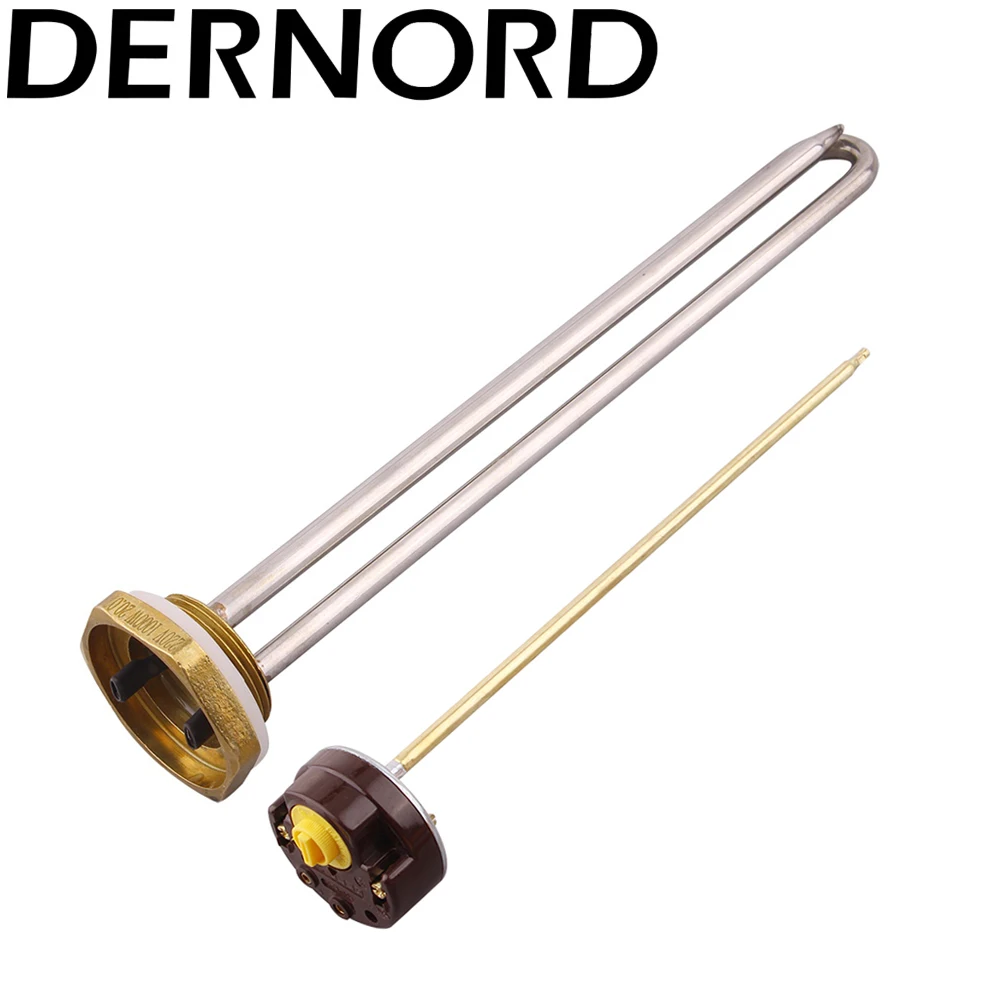 DERNORD Heater U Type 220v 1kw 1.5kw 2kw Heating Element With Probe Tube DN32 Tubular Immersion Resistance