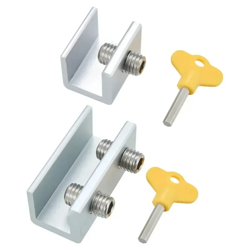Sliding Window Sash Lock Stopper Anti-theft Door Lock Non Punch Aluminum Alloy Window Lock Safety Locks for Baby Kids and Pets