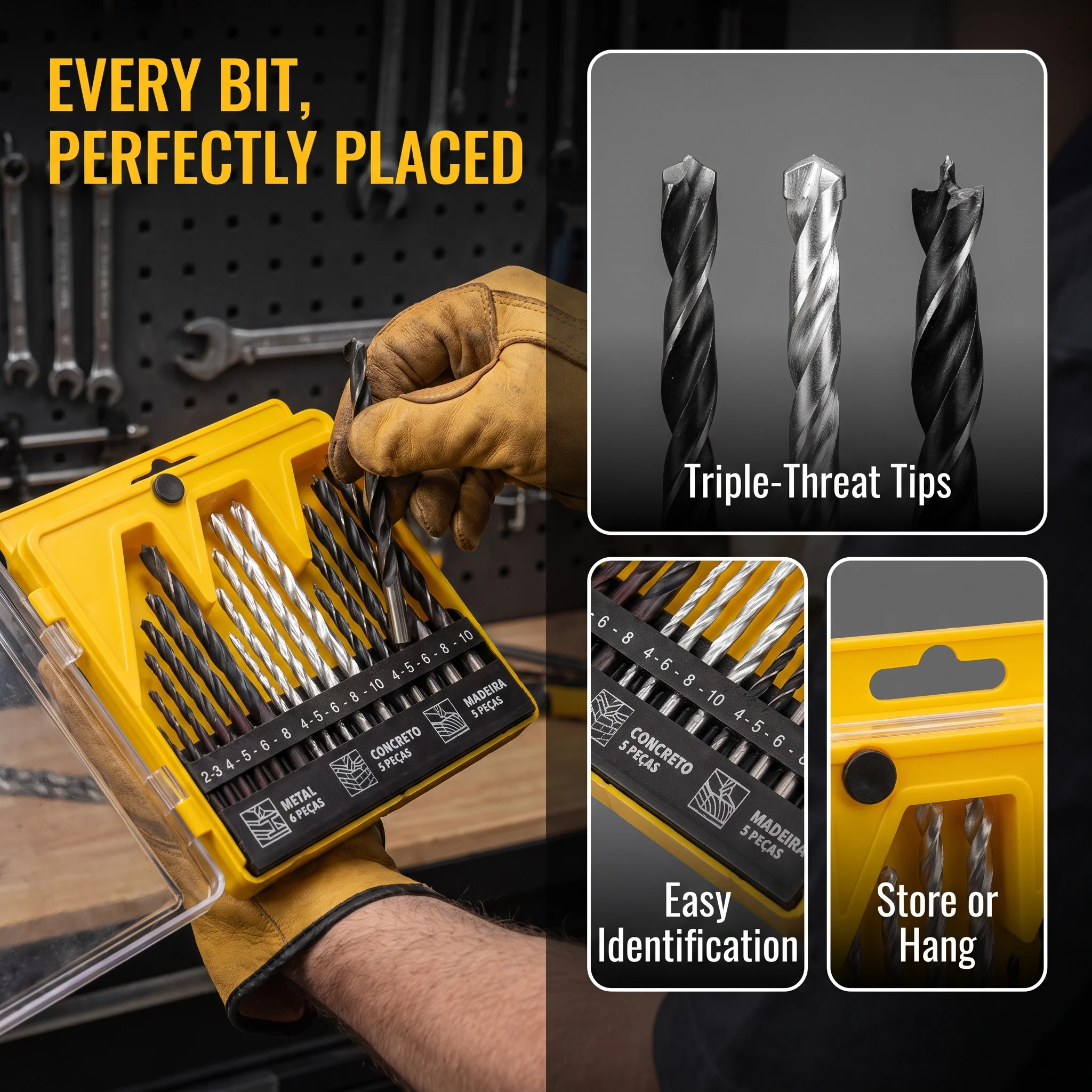 Mix and Match Spiral Drill Set with Tungsten Carbide Drill Bits for Home DIY, Decoration, Woodworking, hardware Maintenance, Etc
