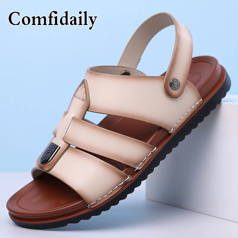 Herren Sommer Mode Komfortable Strandschuhe Dual-Use Slip-On Weiche Rutschfeste Trendige Sandalen für Freizeit & Outdoor-5302